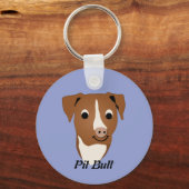 Cartoon Pit Bull Sleutelhanger (Voorkant)