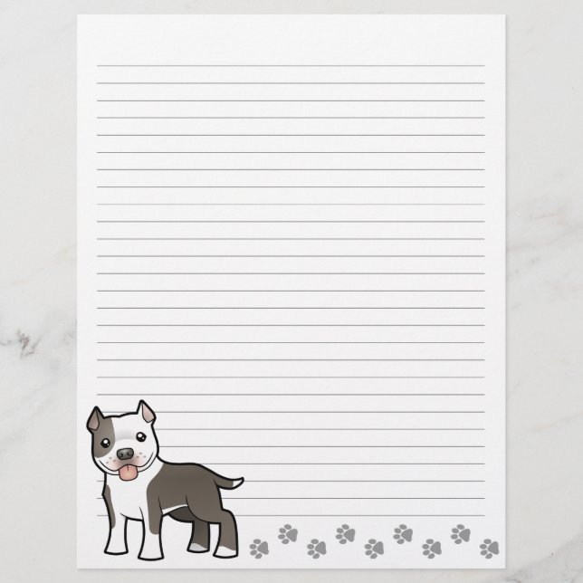 Cartoon Pitbull/American Staffordshire Terrier (Voorkant)