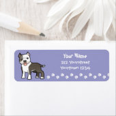 Cartoon Pitbull/American Staffordshire Terrier Etiket (Insitu)