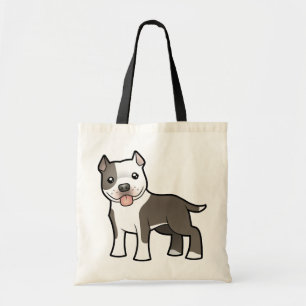 Cartoon Pitbull/American Staffordshire Terrier Tote Bag