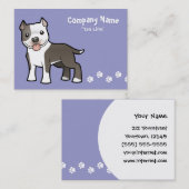 Cartoon Pitbull/American Staffordshire Terrier Visitekaartje (Voorkant / Achterkant)