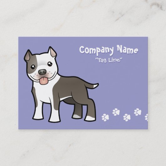 Cartoon Pitbull/American Staffordshire Terrier Visitekaartje (Voorkant)
