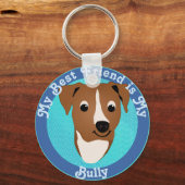 Cartoon Pitbull Head 2000 Sleutelhanger (Voorkant)