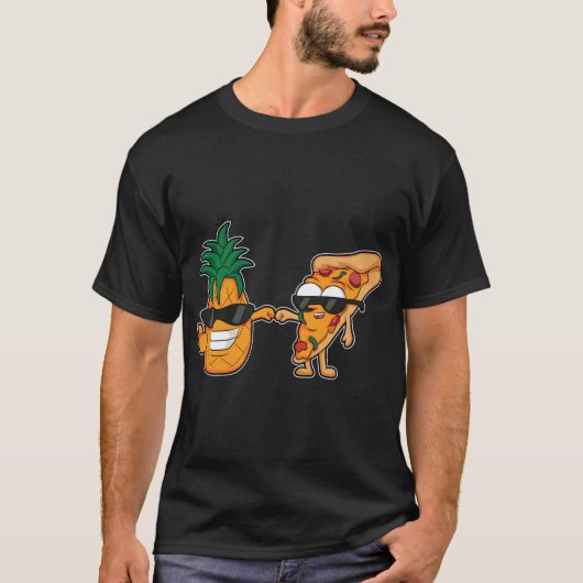 cartoon pizza en ananas t-shirt (Voorkant)
