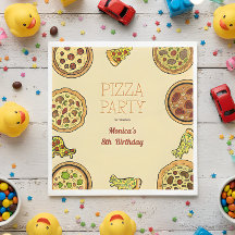 Cartoon Pizza Feest Verjaardag