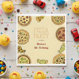Cartoon Pizza Feest Verjaardag Servet