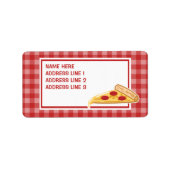 Cartoon Pizza Slice Etiket (Voorkant)