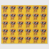 Cartoon Pizza Slice met Drip Cheese Vibes Cadeaupapier (Vlak)