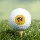 Cartoon Pizza Slice met Drip Cheese Vibes Golfballen (Insitu Shirt)
