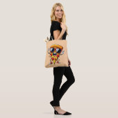 Cartoon Pizza Slice met Drip Cheese Vibes Tote Bag (Op model)