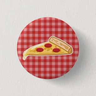 Cartoon Pizza Slice Ronde Button 3,2 Cm