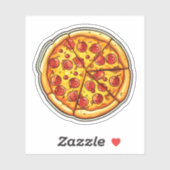 Cartoon pizzaillustratie sticker (Vel)