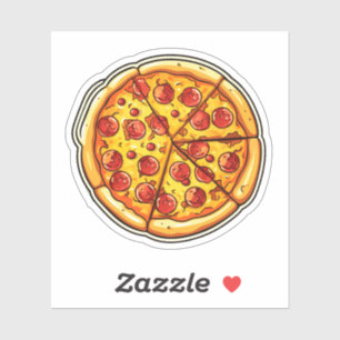 Cartoon pizzaillustratie sticker