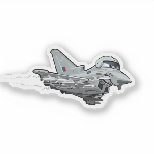 Cartoon Plane sticker (Voorkant)