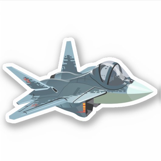 Cartoon Plane sticker (Voorkant)