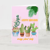 Cartoon Plant Birthday Card Kaart (Voorkant)