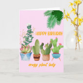 Cartoon Plant Birthday Card Kaart (Gele Bloem)