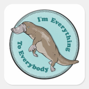 Cartoon Platypus Vierkante Sticker