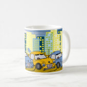 Cartoon Plug-in Hybride Auto's  Koffiemok (Voorkant rechts)