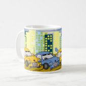 Cartoon Plug-in Hybride Auto's  Koffiemok (Voorkant links)