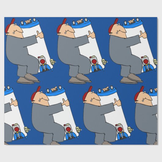 Cartoon Plumber Cadeaupapier (Vlak)