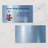 Cartoon Plumber Guy Plumbing Service Visitekaartje (Voorkant / Achterkant)