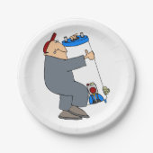 Cartoon Plumber Papieren Bordje (Voorkant)