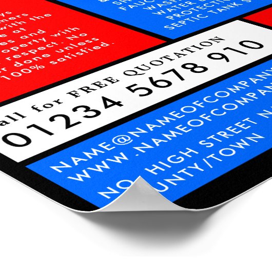 Cartoon Plumber, Plumber, Plumbing Adverteren Poster (Hoek)