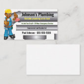 Cartoon Plumber Visitekaartje African American (Voorkant / Achterkant)