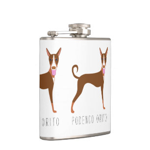Cartoon Podenco Orito Dog Heupfles