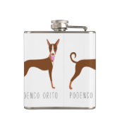  Cartoon Podenco Orito Dog Heupfles (Achterkant)