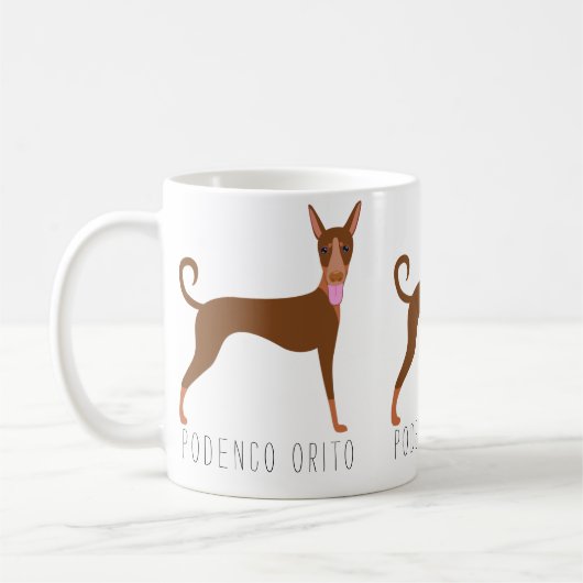  Cartoon Podenco Orito Dog Koffiemok (Links)