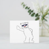 Cartoon polair Beer met wolhandschokken Briefkaart (Staand voorkant)