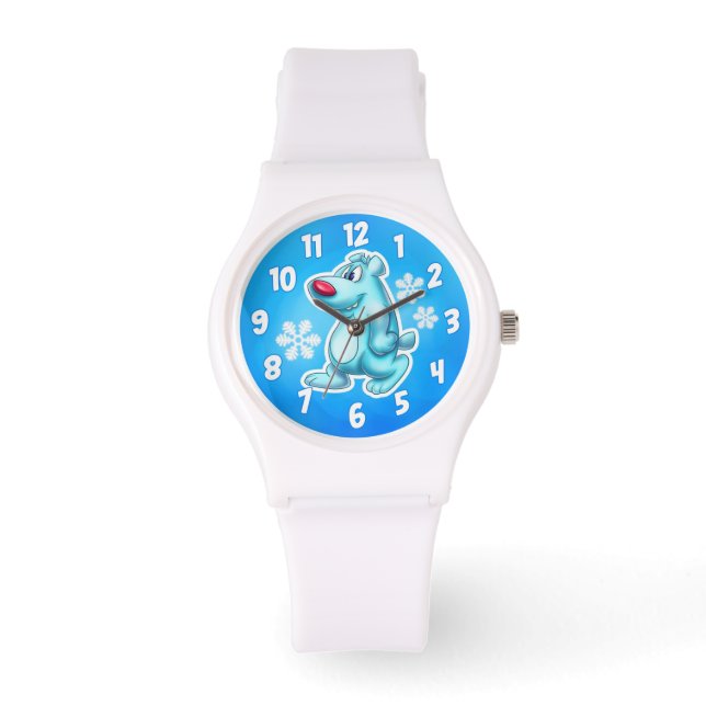 Cartoon polair beer schattig horloge (Voorkant)
