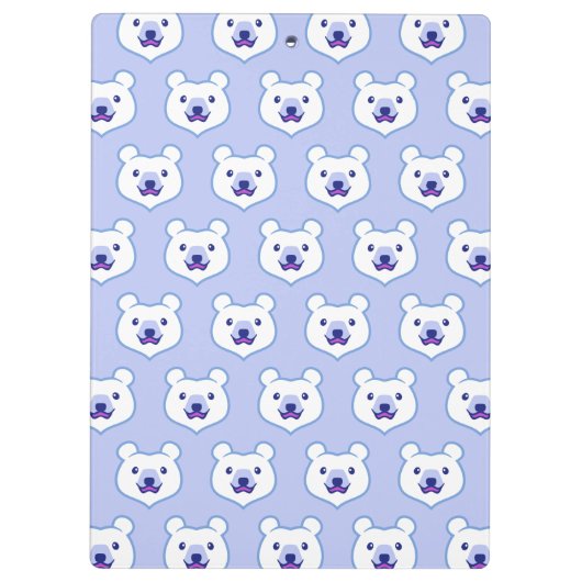 Cartoon Polar-Beer van het Dierenvriend Kawaii Klembord (Achterkant)