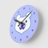 Cartoon Polar-Beer van het Dierenvriend Kawaii Ronde Klok (Hoek)