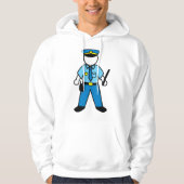 Cartoon Politieagent Fun Wetshandhaving Hoodie (Voorkant)