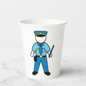 Cartoon Politieagent Fun Wetshandhaving Papieren Bekers (Voorkant)