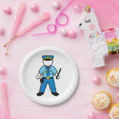 Cartoon Politieagent Fun Wetshandhaving Papieren Bordje (Feest)