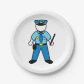 Cartoon Politieagent Fun Wetshandhaving Papieren Bordje (Voorkant)