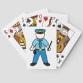 Cartoon Politieagent Fun Wetshandhaving Pokerkaarten (Achterkant)