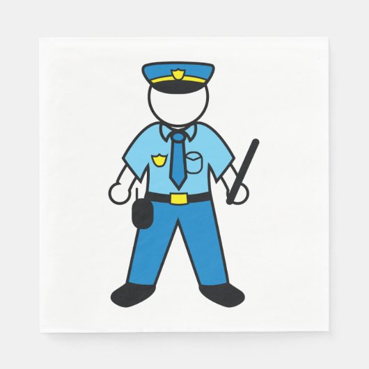 Cartoon Politieagent Fun Wetshandhaving Servet (Voorkant)
