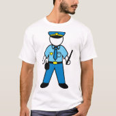 Cartoon Politieagent Fun Wetshandhaving T-shirt (Voorkant)