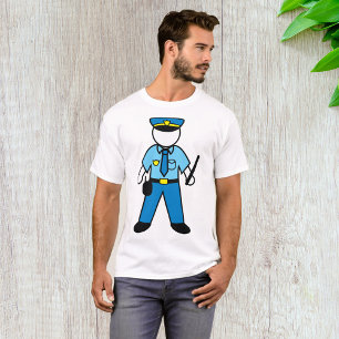 Cartoon Politieagent Fun Wetshandhaving T-shirt