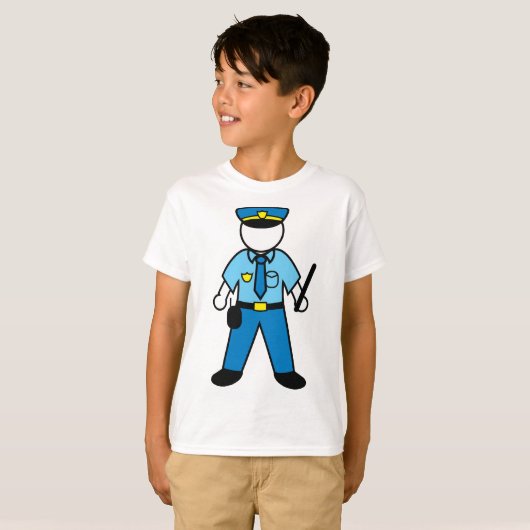 Cartoon Politieagent Fun Wetshandhaving T-shirt (Voorkant volledig)