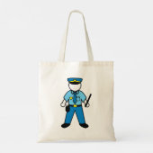 Cartoon Politieagent Fun Wetshandhaving Tote Bag (Achterkant)