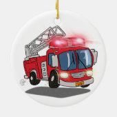 Cartoon Politieauto en brandwagen Keramisch Ornament (Achterkant)