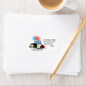 Cartoon politieauto etiket (Insitu)