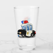 Cartoon politieauto's glas (Achterkant)