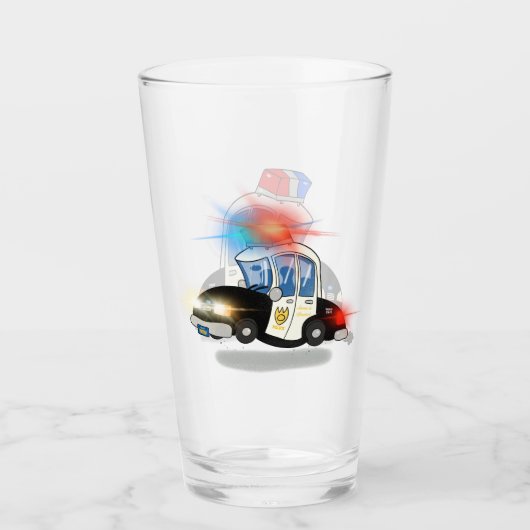 Cartoon politieauto's glas (Voorkant)